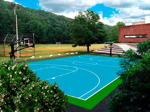 Palmeta modular Sportflex color verde, pieza de borde