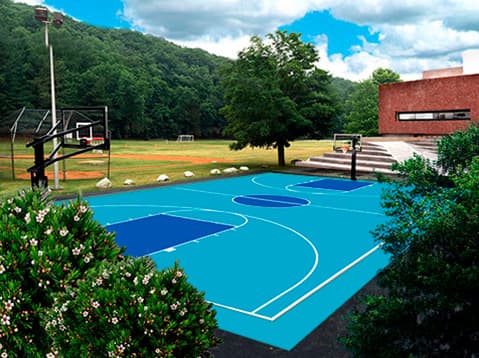 Palmeta modular Sportflex color azul, módulo central